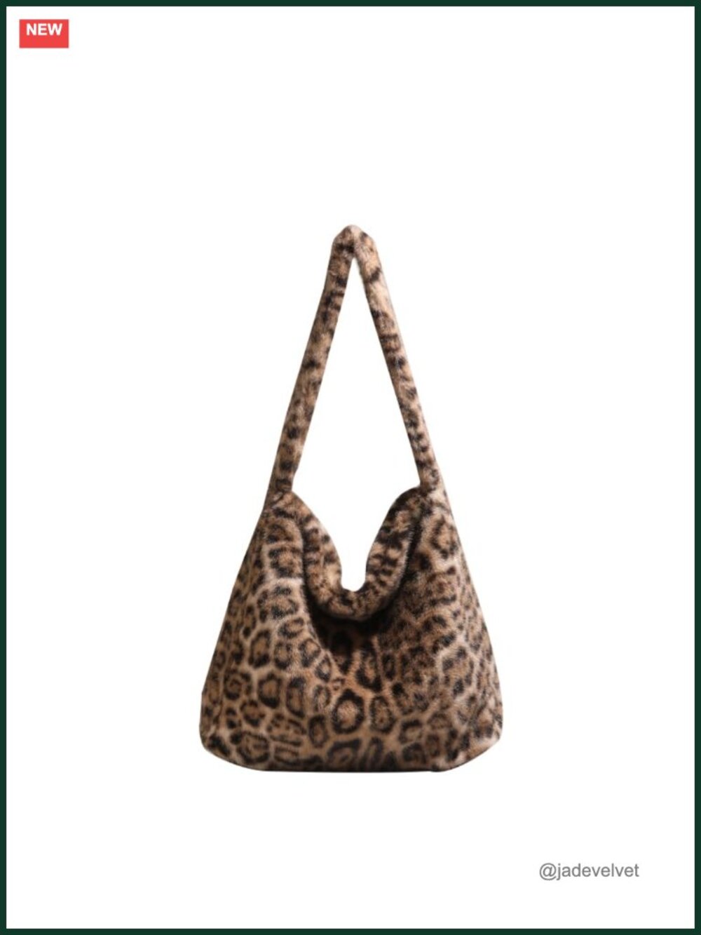 Plush Wide Strap Shoulder Tote Bag for Women Leopard Print Large Capacity Lazy